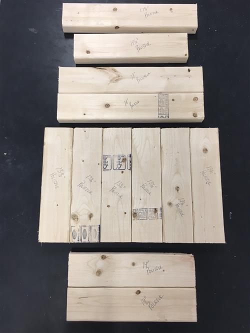 Cutting 2x4s to length 